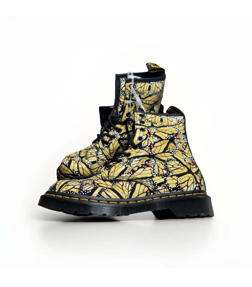 Dr. Martens 1460 8-Eye Butterfly Yellow Boots